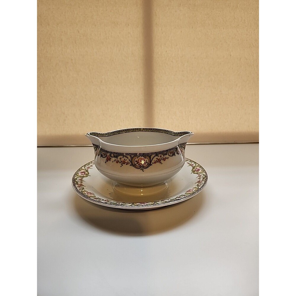 Theodore Haviland Limoges France Gravy Boat with Attached Underplate